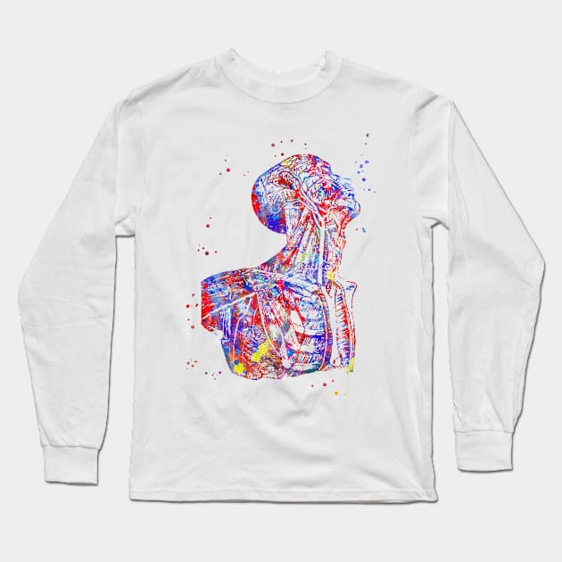 Human anatomy, human body, torso Long Sleeve T-Shirt by RosaliArt